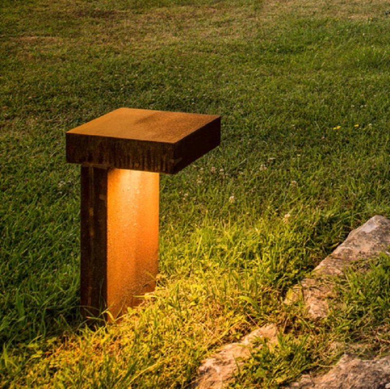 Rusty Bollard Lights Corten Steel Outdoor Lighting