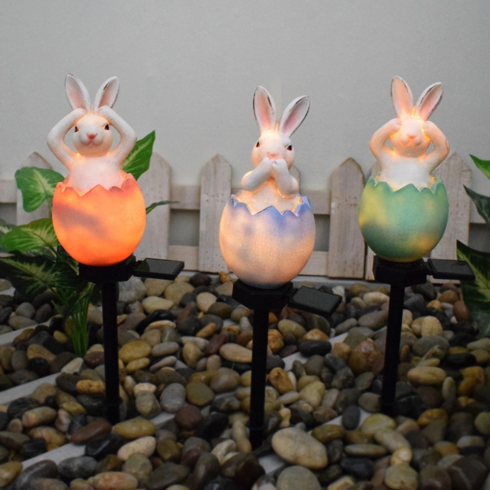 Sculpture Resin Figurines Solar Lights Garden Ornaments Outdoor Pathway Lamp Ci24748