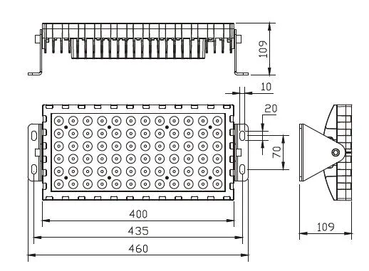 Factory Manufacturing Outdoor Aluminum LED Flood Light 50W 60W 72W 100W 120W Landscape Park Roadside Stadium