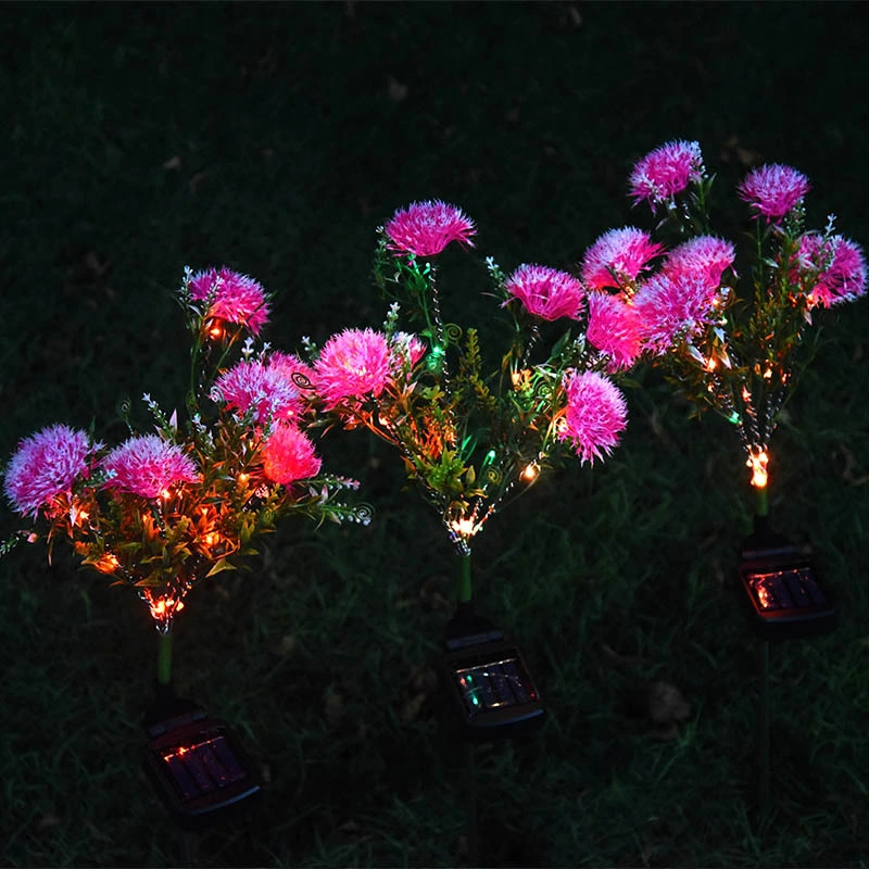 LED Dandelion Flower Stake Light Solar Energy Rechargeable for Outdoor Garden Patio Pathway Porch Backyard Esg16590