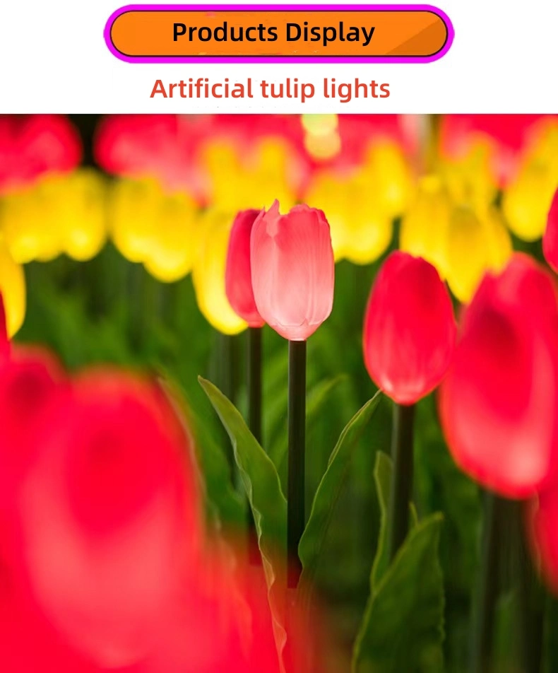 Outdoor Decorative LED Tulip Flower Garden Light for Christmas Decoration