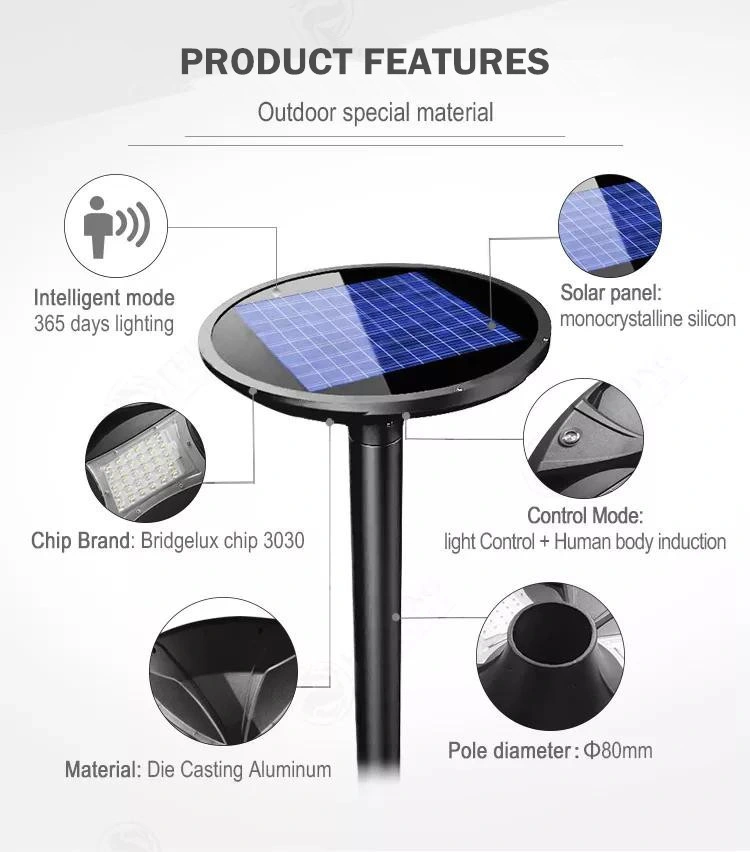 Circular Farm Walkway Outdoor Garden Solar Street Light