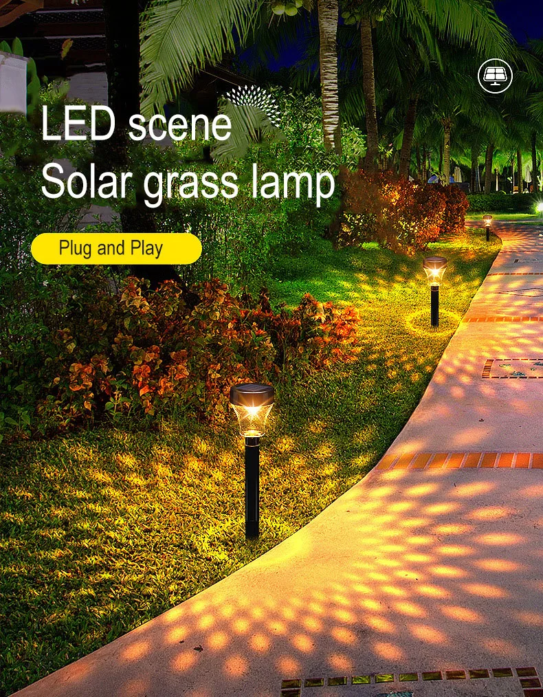 LED Solar Garden Lights for Path Yard Patio Driveway Lawn