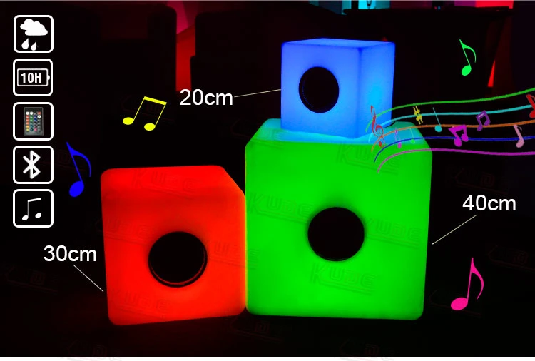 LED Illuminated Sound Sensitive Cube Bluetooth Design Glow in The Dark Bluetooth