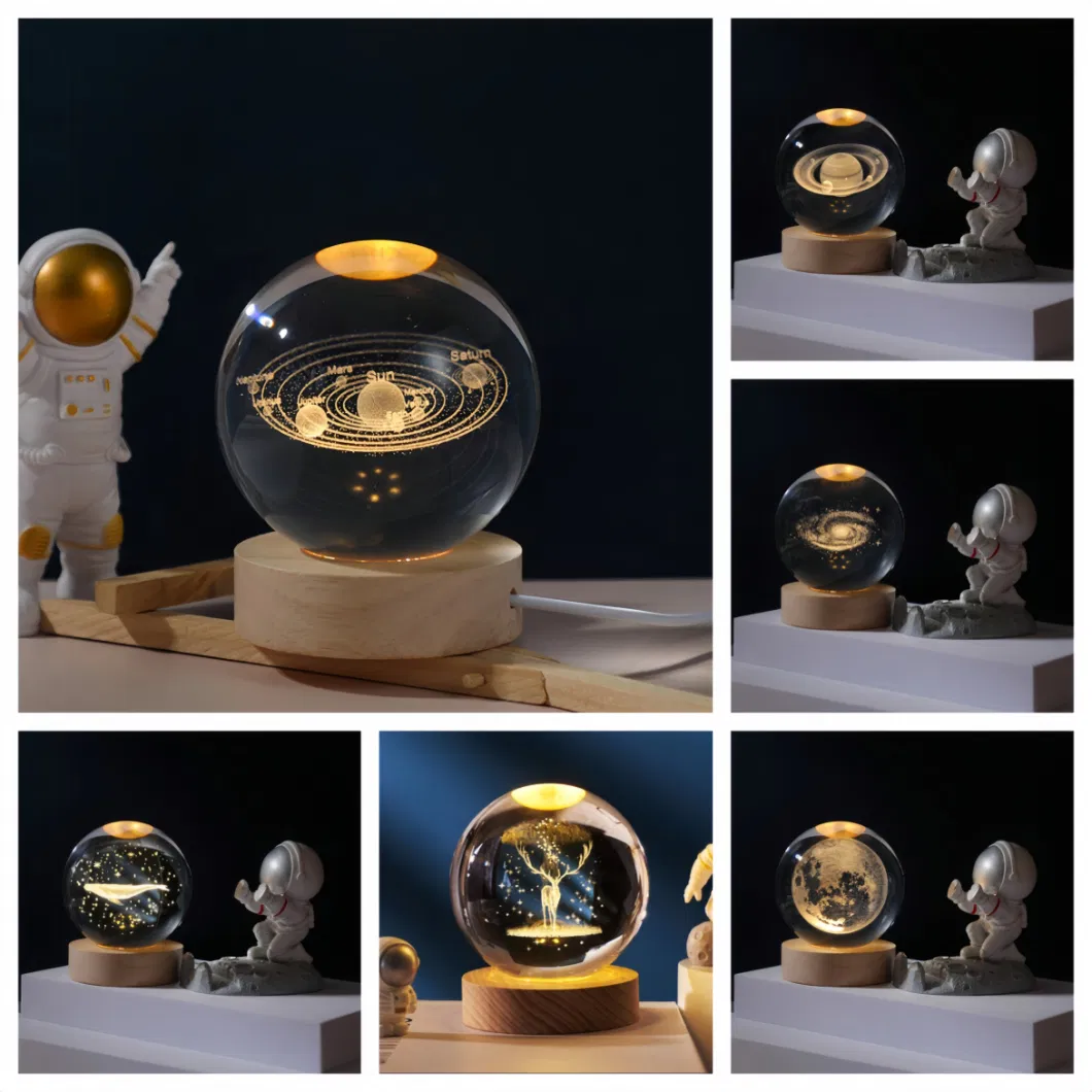 Portable LED Glass Ball Night Light with Solar Power Technology