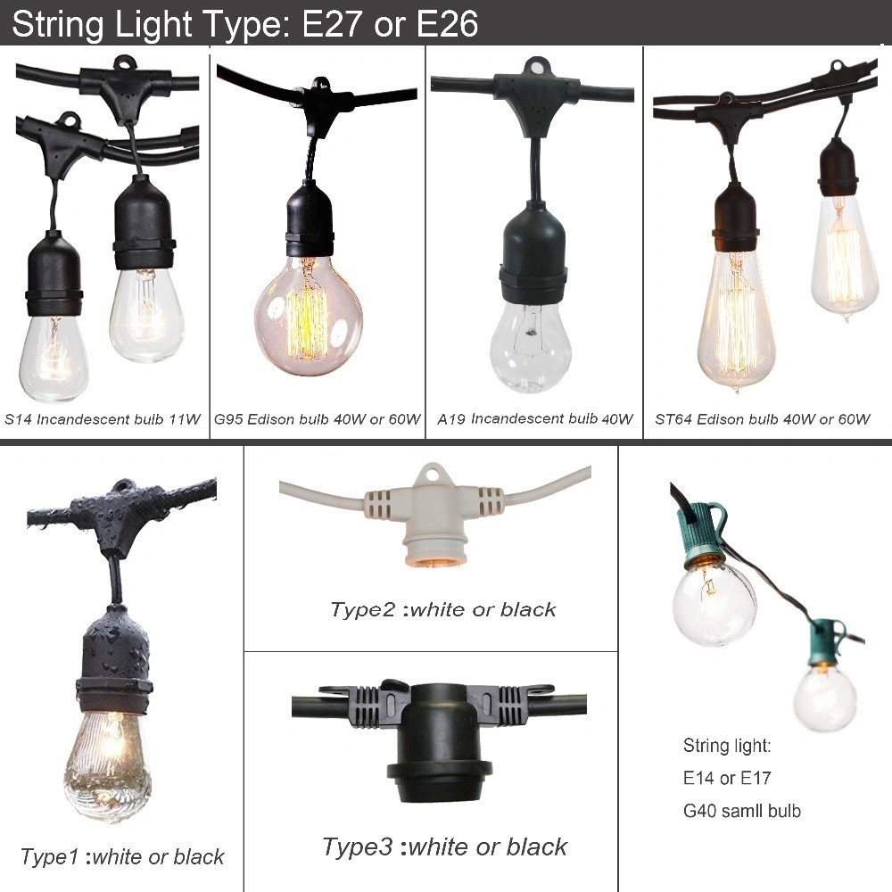 Shatterproof Vintage Edison Bulbs LED String Lights Solar Patio Lights for Backyard Patio