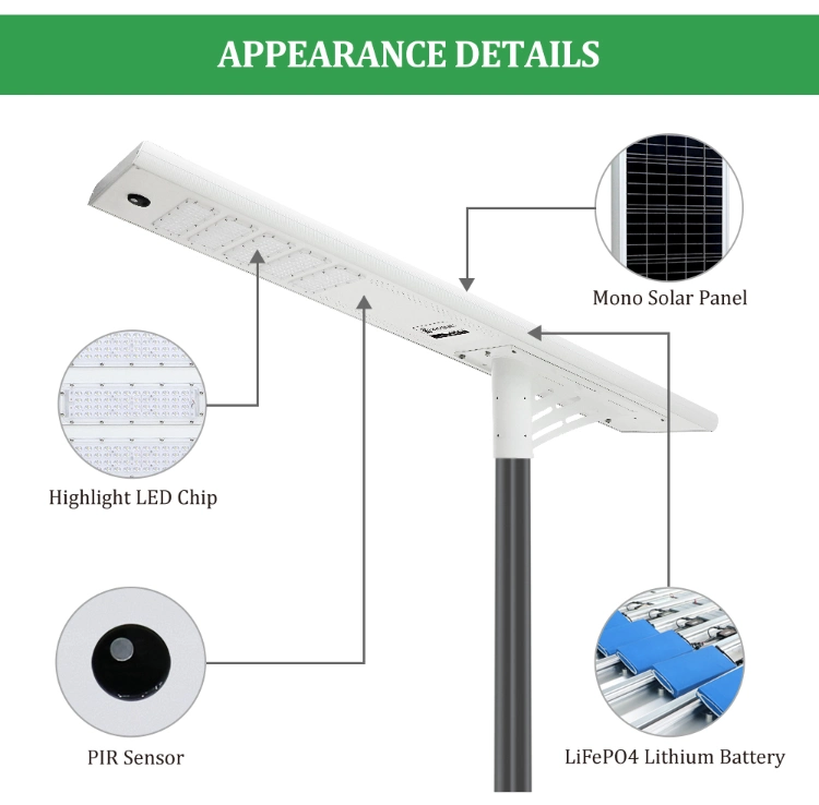 Whc Waterproof IP65 Backyard Wholesale Price 50W 100W 200W 300W 400W Garden Solar Street Lamp Security Flood Lights Wall Lamp All in One Solar LED Street Light