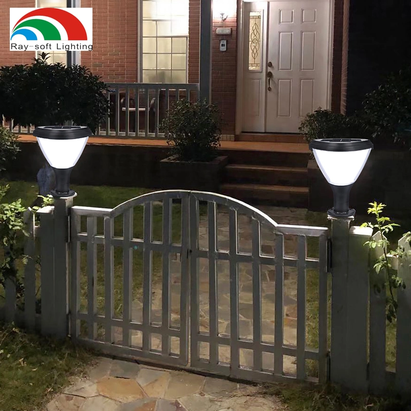 Aluminum Solar Walkway Fence Pillar Lamps Garden Landscape Lights LED Outdoor Waterproof Park Decorative Lights