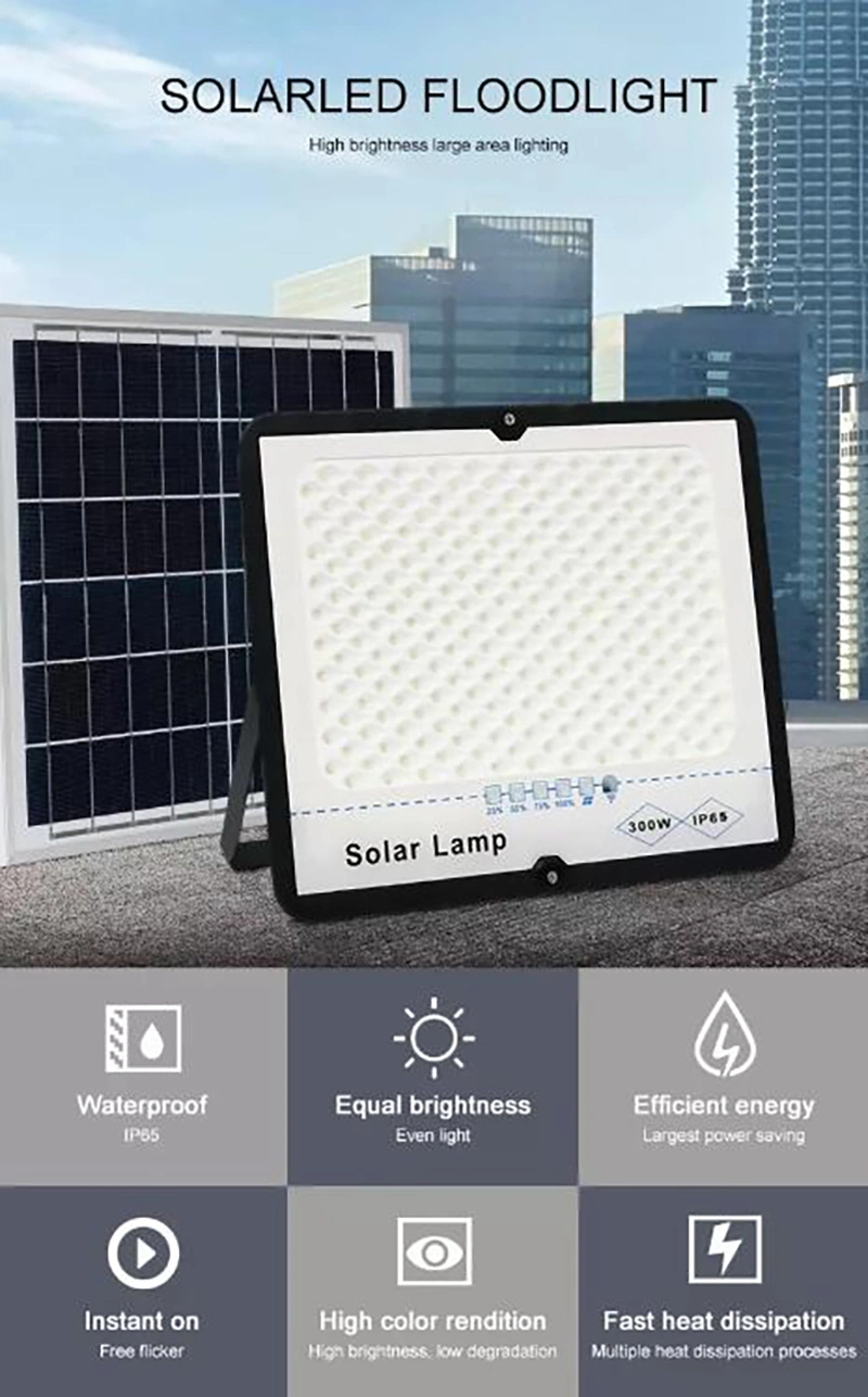 Dusk to Dawn IP65 200W 300W LED Reflector Solar Rechargeable Flood Light