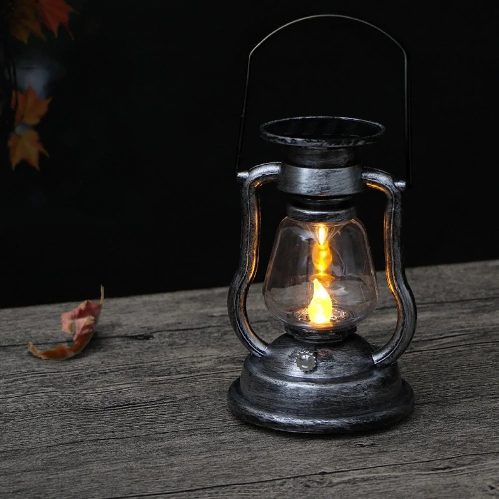 Hanging Candlelight Solar Powered Retro LEDs Oil Lamp Flickering Flameless Solar Lantern Outdoor Hanging Lighting for Patio Garden Yard Tent Bl21223