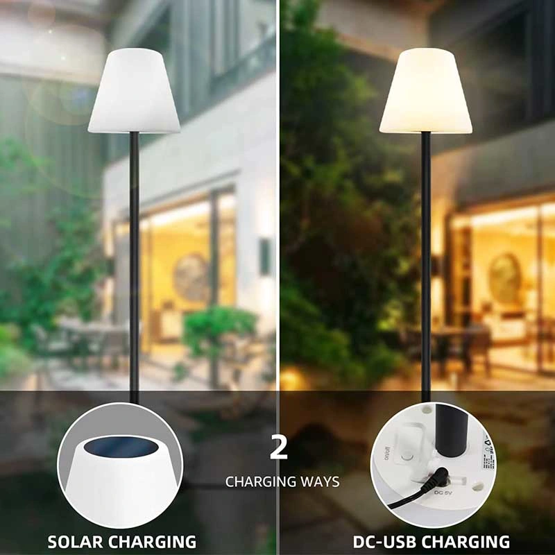 Outside Patio Table Lamp Solar Modern Bedside Lamp Cordless Desk Lamp LED Solar Table Lamp