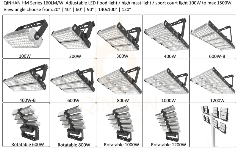 160lm/W High Power SMD LED High Mast Pole Projector Flood Light for Outdoor Reflector Football Field Stadium Sport Lighting 200W 300W 400W 600W 800W 1000W 1500W