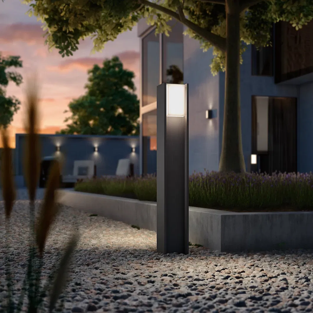 Private Model E27 Socket Square IP65 Outdoor Pathway Park Landscape Post Bollard Lawn Garden Light