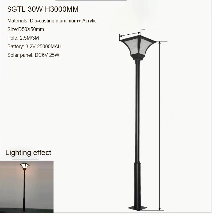 Patented 2m/3m Garden Solar Post Light Solar Lamp Post