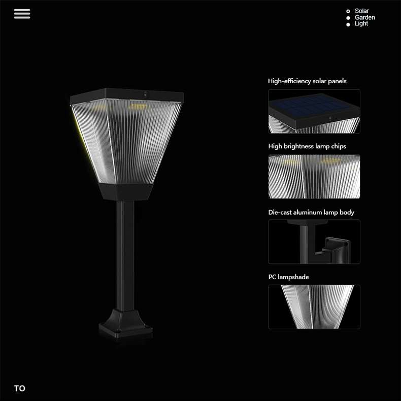 Alltop New Design ABS Aluminium Alloy 3W Waterproof IP65 Outdoor Courtyard LED Solar Garden Light