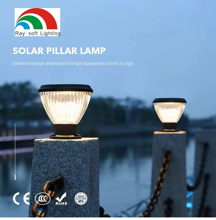 Easy Install Outdoor IP65 Waterproof LED Solar Pillar Light Garden Gate Deck Fence Post Lamp