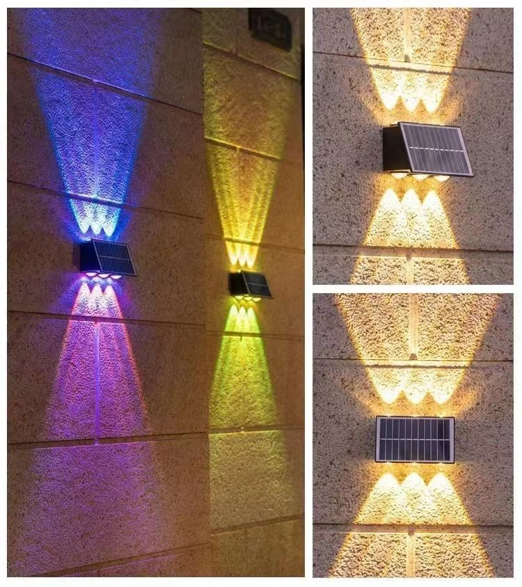 Dusk to Dawn Waterproof Outdoor Wireless Solar Porch Wall LED Lights with 2 Modes for House Exterior Front