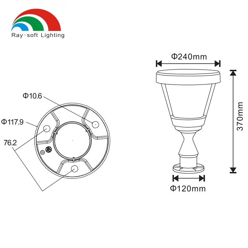 Hot Sale Aluminum+PC Solar Post Lights Fence Gate Lamp Patio Lanterns Outdoor Pillar Lights