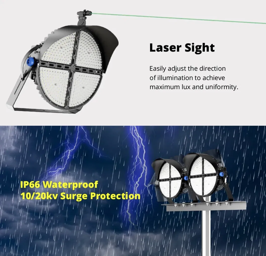 300W 400W 500W 600W 800W 1000W 1200W 1500W 1600W Outdoor Reflector Spotlight Projector Football Sport Field Stadium Lighting High Mast LED Lamp LED Flood Light