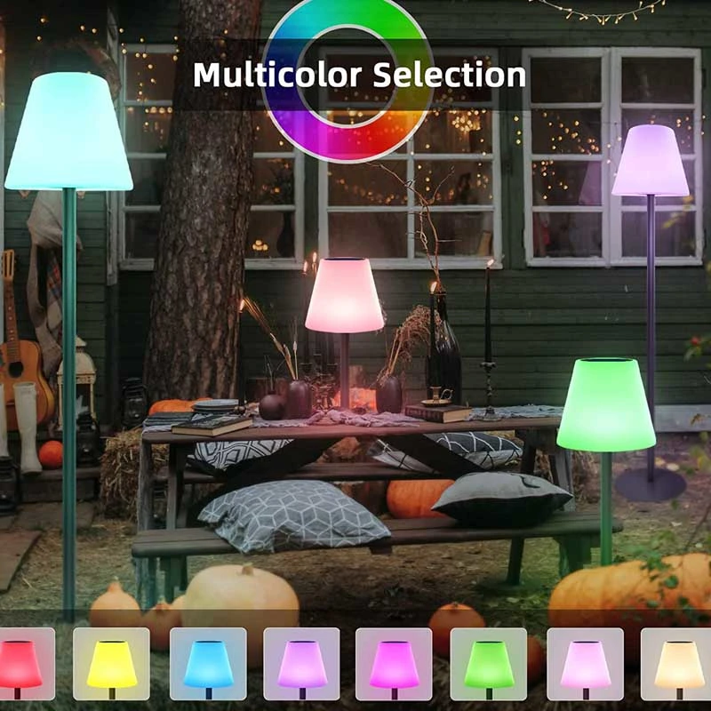 Solar Powered Outdoor Commercial Grade Waterproof Patio Lights RGB LED Solar Table Lights with Remote Control