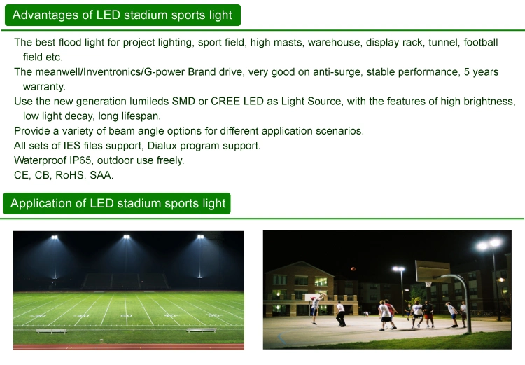 IP66 Outdoor Round Cricket Tennis Courts Soccer LED Flood Field 400W 500W 600W 800W 1000W 1200W High Mast Sport Stadium Light