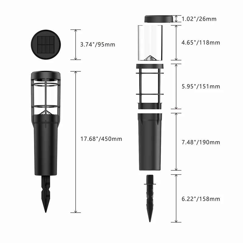 Landscape Pathway Decorative Lights Solar Powered LED Ground Solar Garden Light