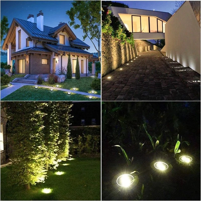 Solar Underground Garden Lights Lawn Pathway Buried Lamp Outdoor Waterproof Sidewalk Bright Landscape Inground Light