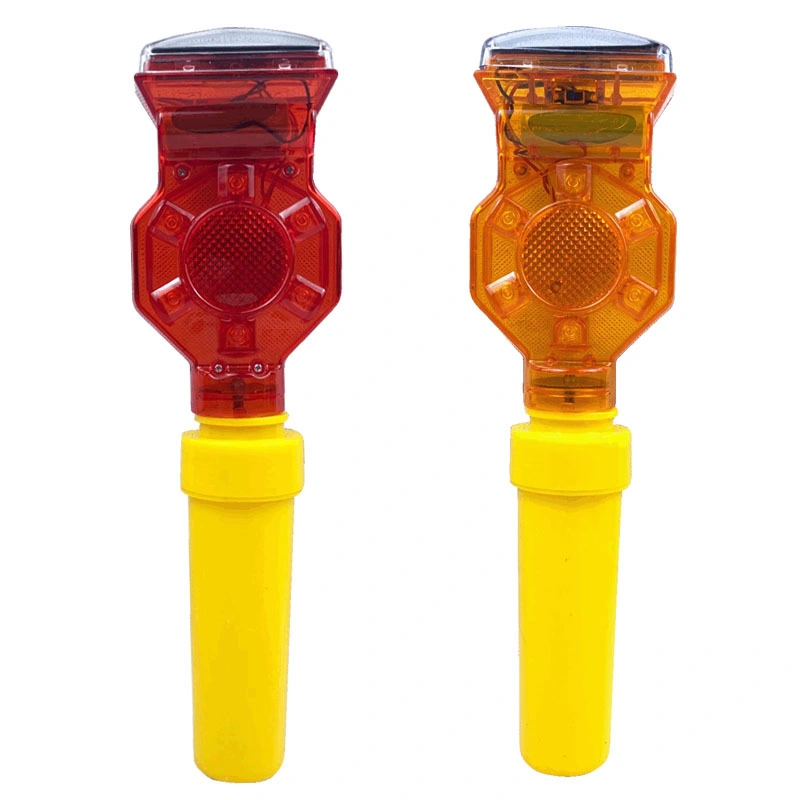 Solar Traffic Lamp Red Yellow LED Barricade Flasher Light / Amber Road Cone Solar Barricade Light for Warning Safety