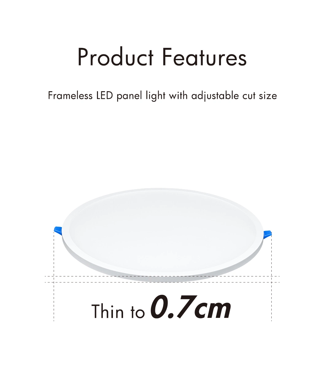 CCT Adjustable High Lumen Ultra Thin Easy Installation Round Square LED Recessed Slim Panel Light