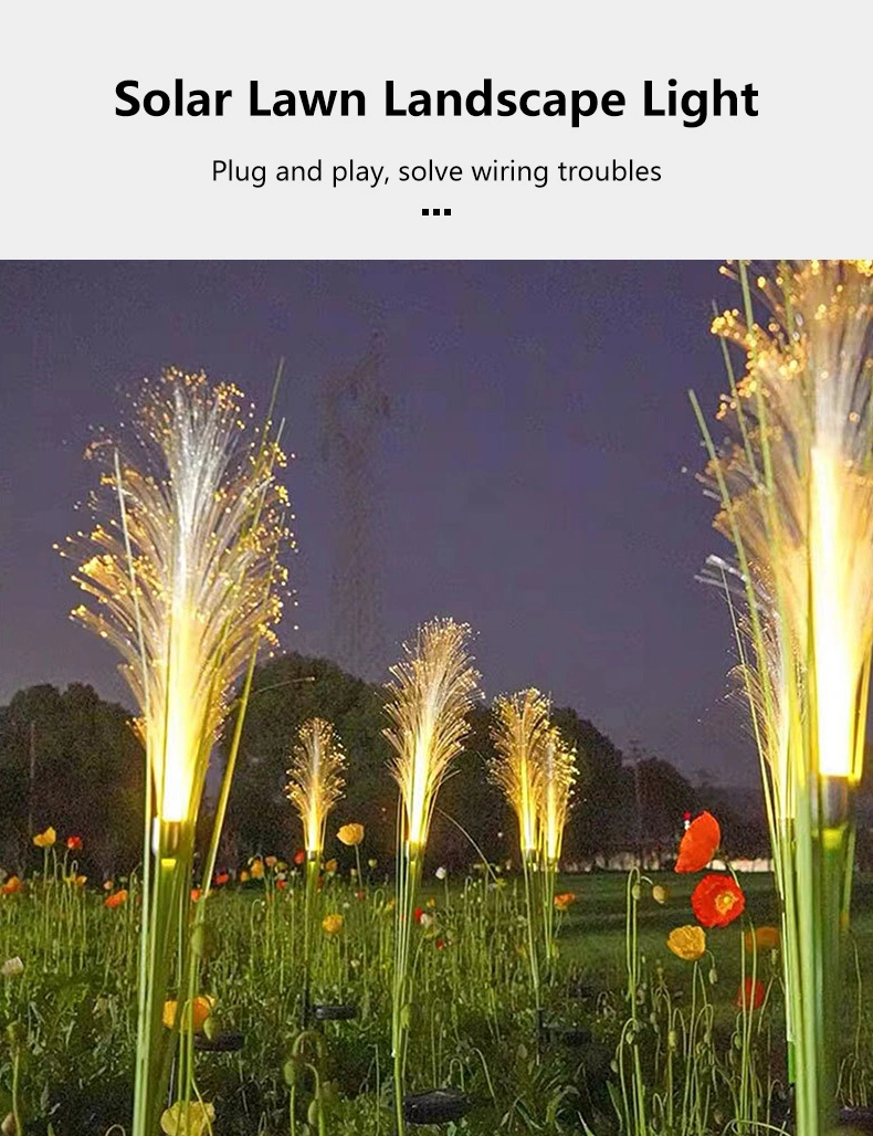 New LED Solar Optic Fiber Lighting Outdoor Park Villa Decorative Plug Light Luminous Lawn Reed Light