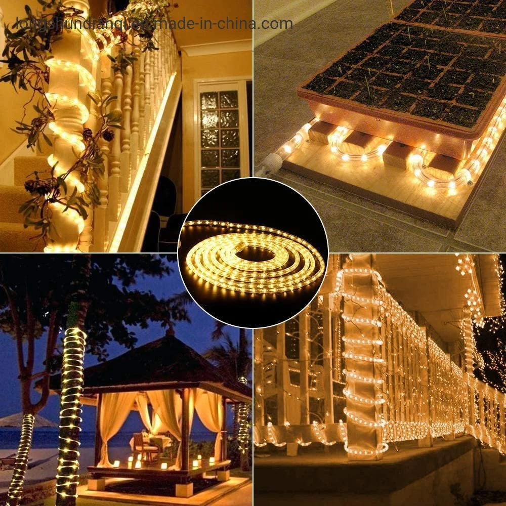 7m 12m Outdoor Solar Rope String Lights 8 Modes LED Copper Wire Fairy Light Waterproof Tube Lamp for Garden Wedding Patio Decor