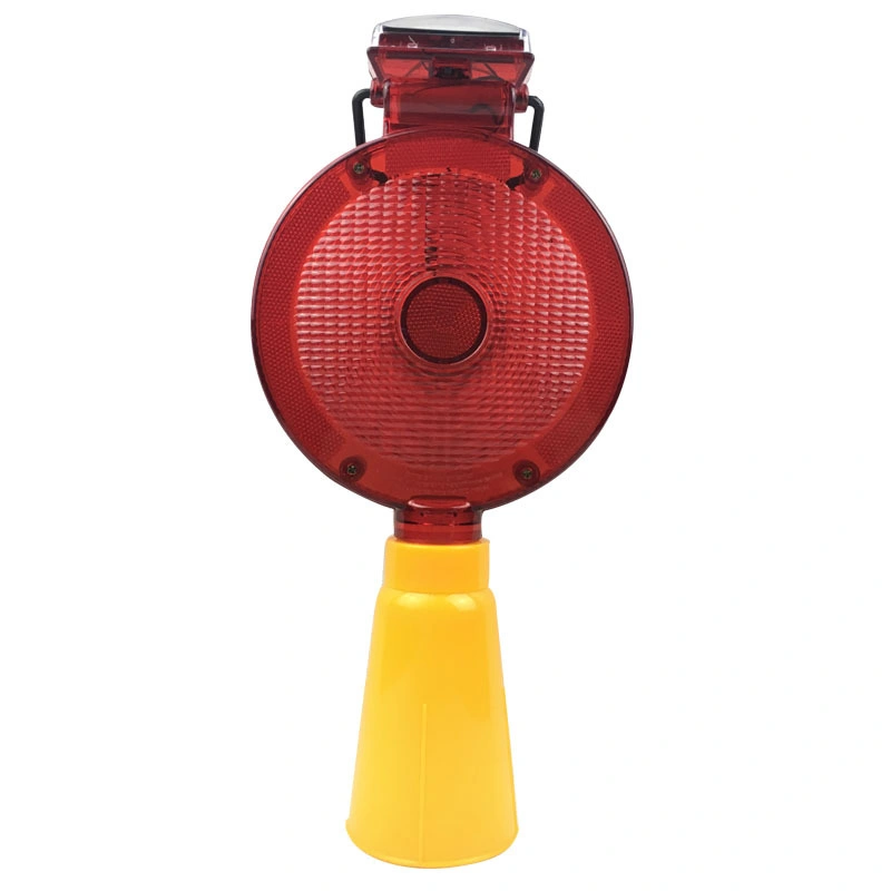 Solar Traffic Lamp Red Yellow LED Barricade Flasher Light / Amber Road Cone Solar Barricade Light for Warning Safety