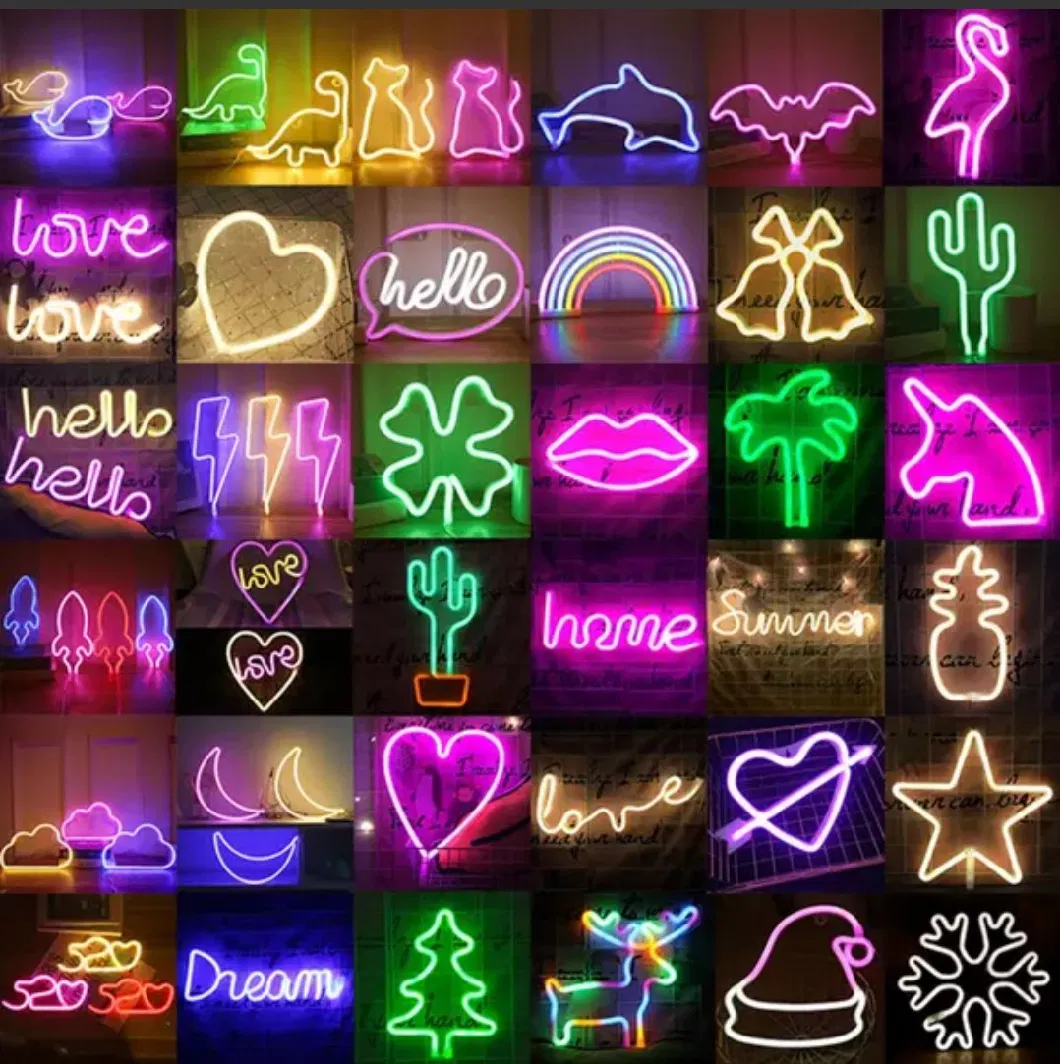 Wholesale Lawn Decor Neon Heart Style Solar Powered Garden Stake Lights for Outdoor Decorative Lamp