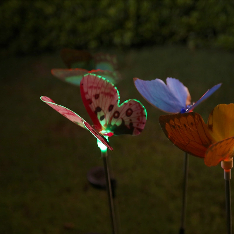 Waterproof Garden Decoration Colorful Butterfly LED Lamps Patio Pathway Solar Flood Light