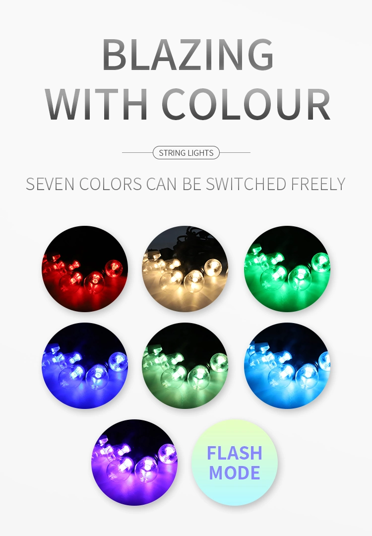 LED RGB Color Changing Waterproof Patio Lights String Remote Outside Light for Party Lamp