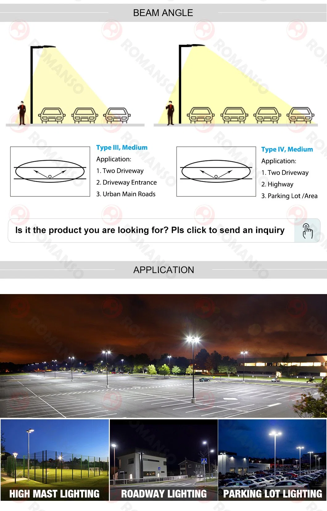 Factory Street Lighting ETL cETL Approved Dusk to Dawn Sensor Parking Lot LED Street Light