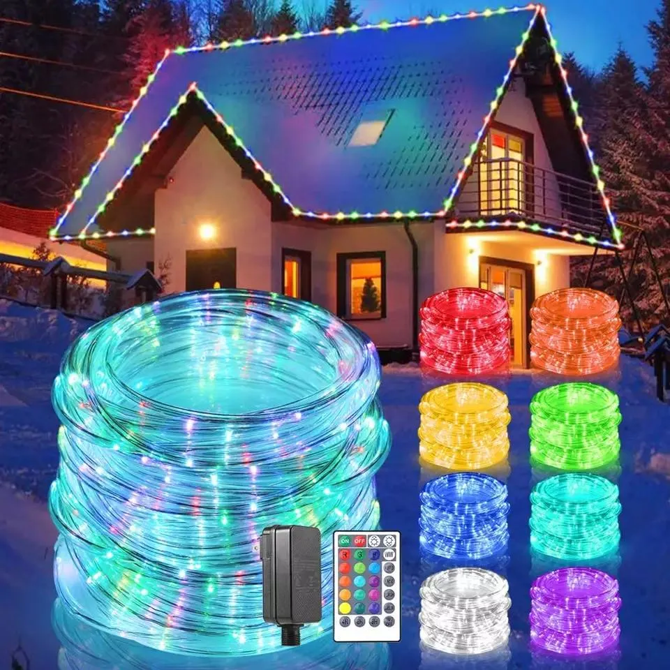 LED APP Control Micro Rope Lights Waterproof Outdoor Patio Lighting Christmas Decoration String Lights