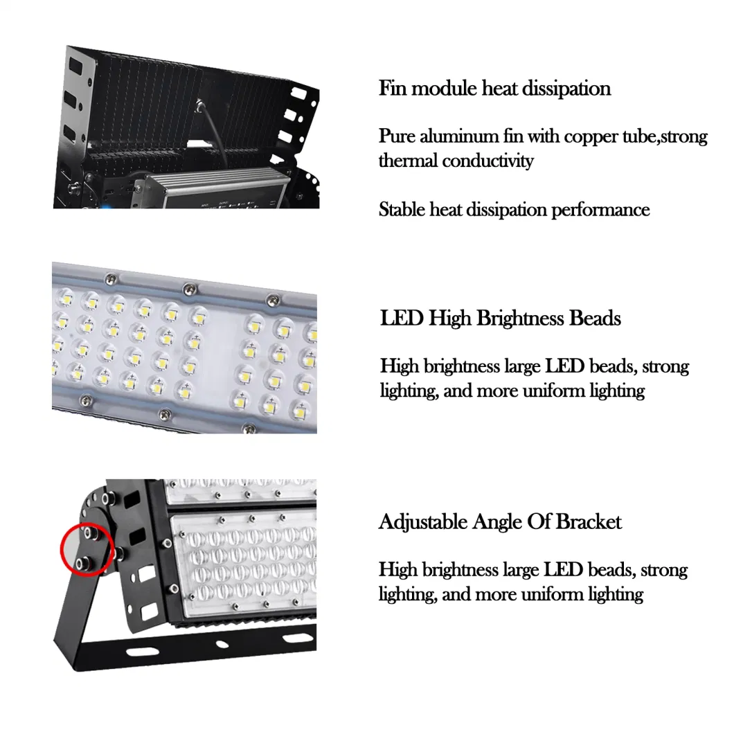 High Power Outdoor High Pole Light 100W 150W 200W 240W 300W Sports Field, Tennis Court, Football, Basketball Court, Sports Field, LED Floodlight