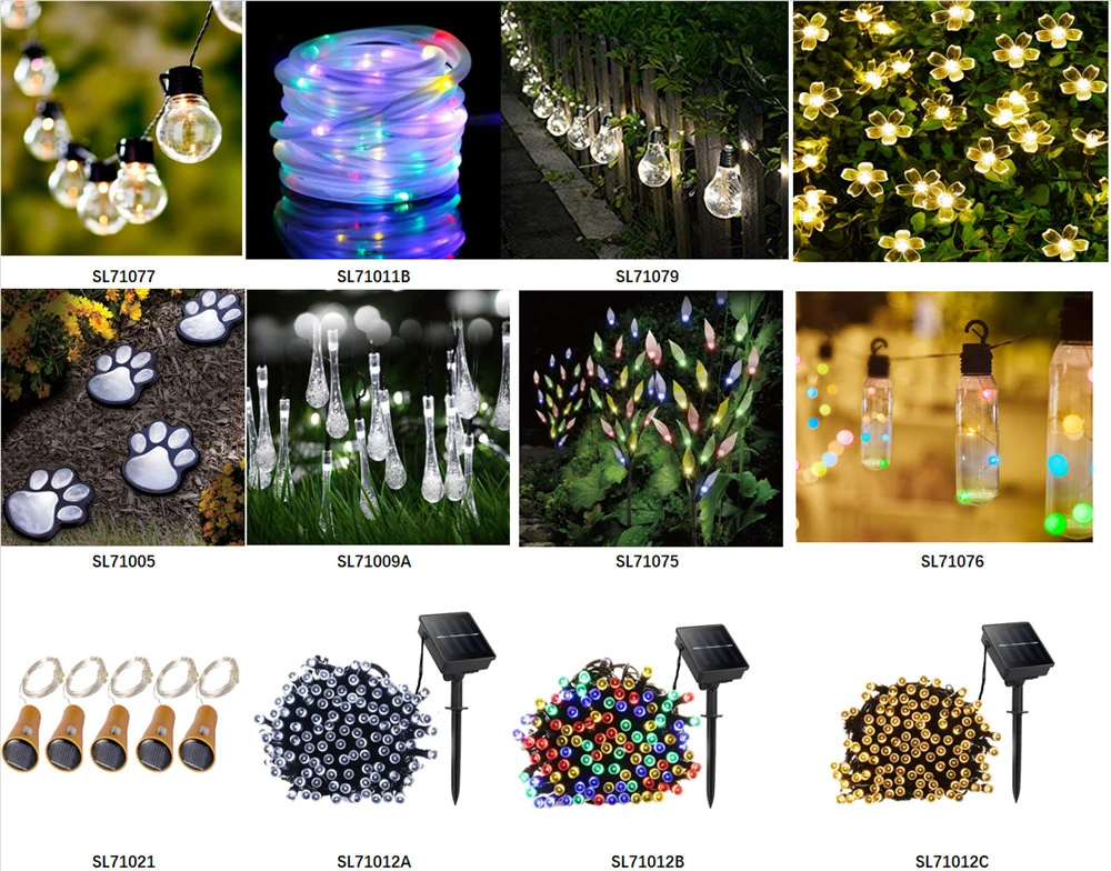 Solar Powered Lamp Multi-Color Round Lantern Chinese Style Patio String Light