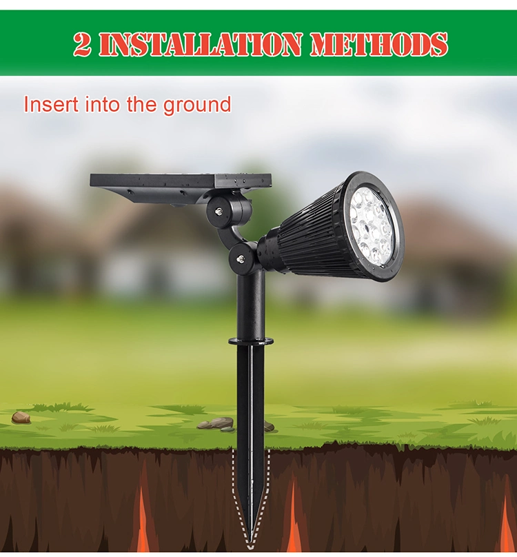 Outdoor Waterproof Landscape Lamp LED Solar Power Garden Light for Pathway Patio Yard Walkway Driveway Path Courtyard Lawn Floodlighting