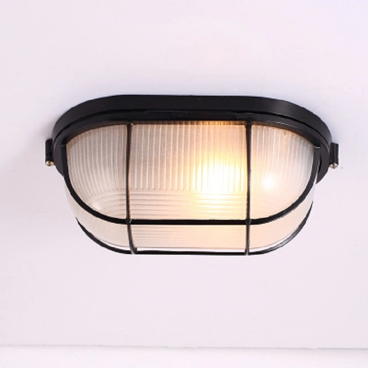 Outdoor Bulkhead Wall Lantern Exterior Wall Light Fixture Black Security Anti-Rust Wall Sconce for Exterior Porch Patio House Lighting