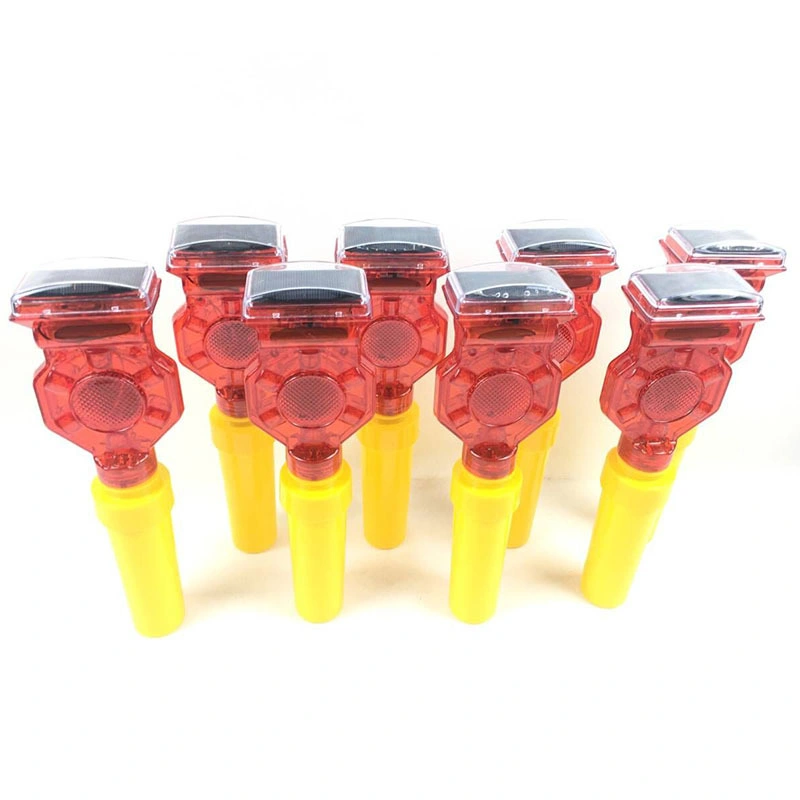 Solar Traffic Lamp Red Yellow LED Barricade Flasher Light / Amber Road Cone Solar Barricade Light for Warning Safety