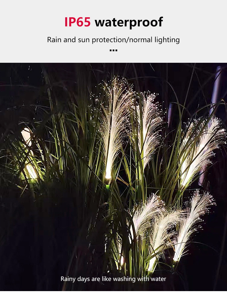 New LED Solar Optic Fiber Lighting Outdoor Park Villa Decorative Plug Light Luminous Lawn Reed Light