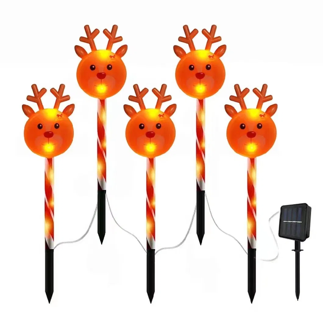 Christmas Elk Solar LED Decorative Ground Plug Lights Festival Patio Garden Lawn Lamps