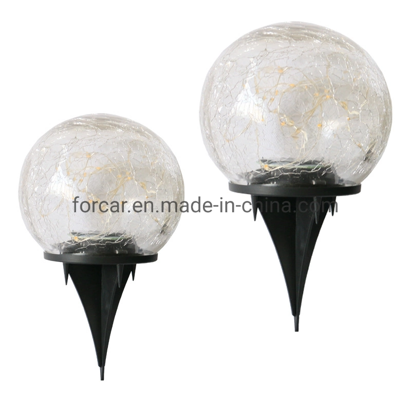 Cracked Glass Globe Home Garden Decorative Lighting AAA Battery Solar Path Landscape Lamp Hot Sale Solar Power Outdoor LED Garden Light