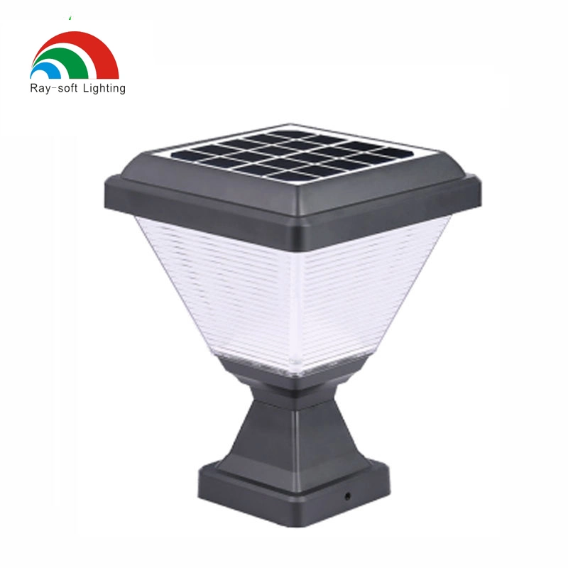 Easy Installation Garden Decoration Lighting Waterproof IP65 Outdoor LED Solar Powered Pillar Lamp