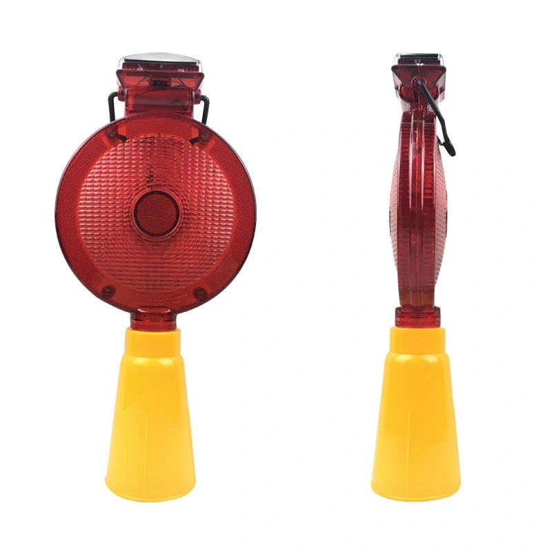 Solar Traffic Lamp Red Yellow LED Barricade Flasher Light / Amber Road Cone Solar Barricade Light for Warning Safety