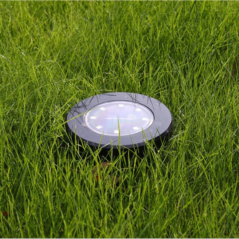 Waterproof with Light Sensor Patio Outdoor Light Solar Ground Lights 8 LED Solar Disk Lights Garden Lights Bl11893