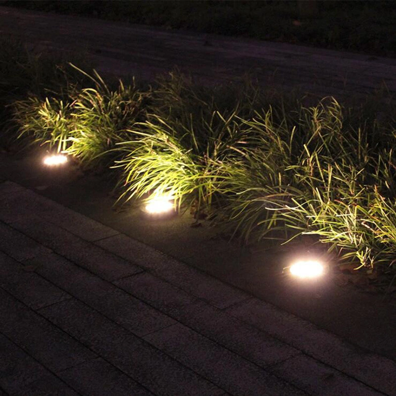 Waterproof with Light Sensor Patio Outdoor Light Solar Ground Lights 8 LED Solar Disk Lights Garden Lights Bl11893