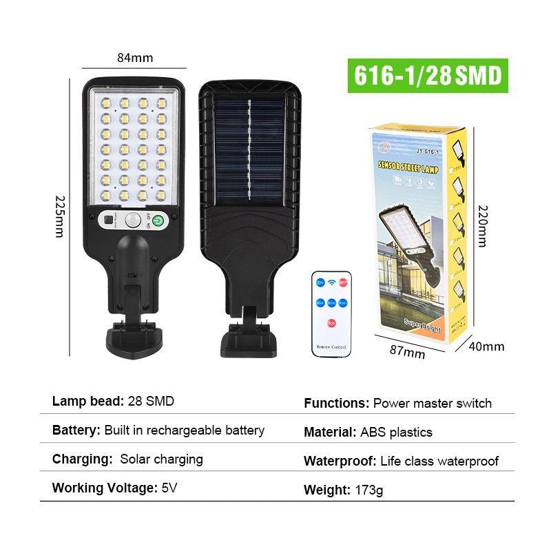 Solar Street Lights Outdoor Wireless Solar Security Wall Light Motion Sensor with 3 Lighting Modes for Front Door Garden Yard